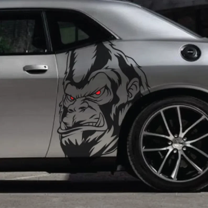 

Both Sides - Angry Gorilla King Kong SUV Large Side Grunge Door Hood Car Bed Pickup Truck Vehicle Tailgate Graphic Viny
