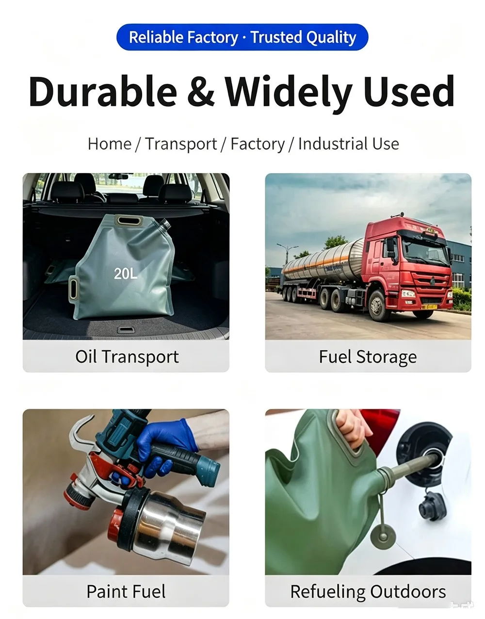 Thicken Durable Portable Car Motorcycle Soft Oil Bag Bladder Offroad Petrol Cans Spare Oil Storage Fuel Tank Fuel Bucket Can
