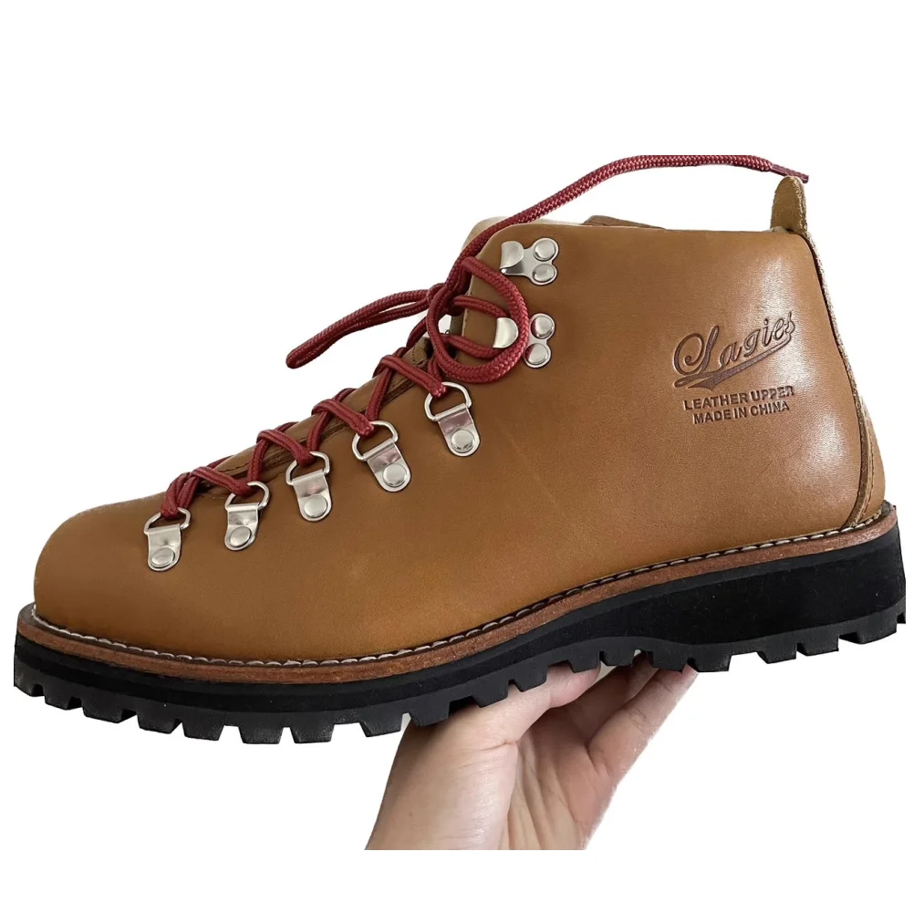 

Vintage Men's Leather Ankle Boots – Retro Mountaineering Shoes, Genuine Leather, Lace-Up Outdoor & Casual Boots