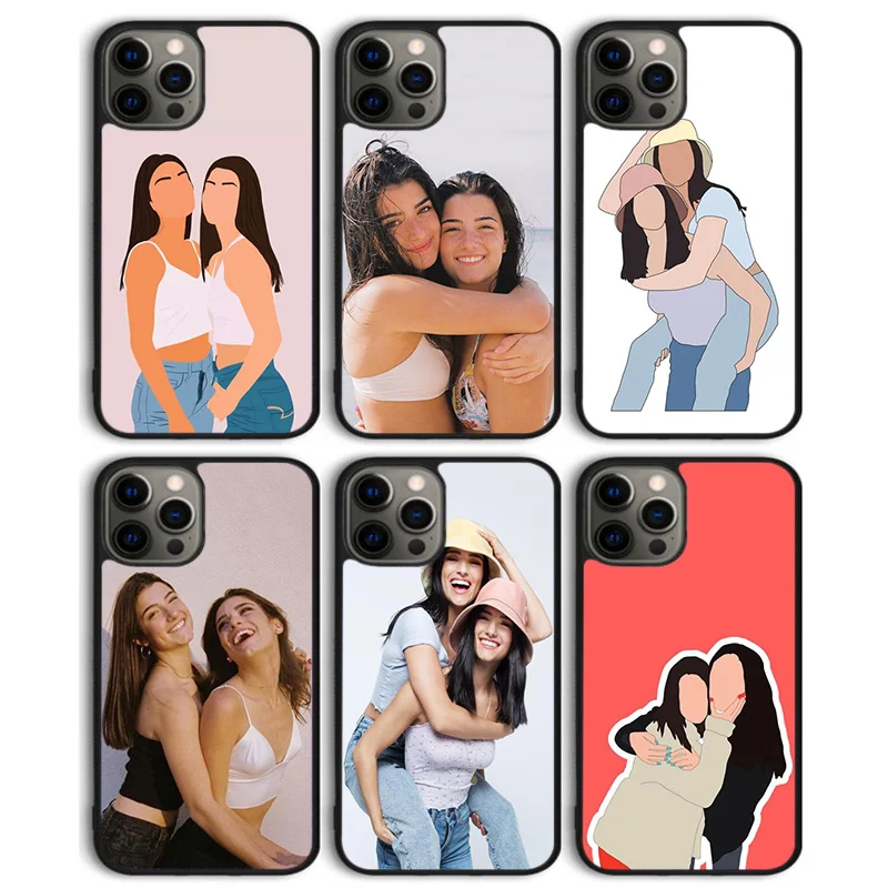 Charli and Dixie D'Amelio Phone Case Back Cover for iPhone 16 15 SE2020 14 13 11 12 Pro Max mini XS XR X PlusS Shell Coque