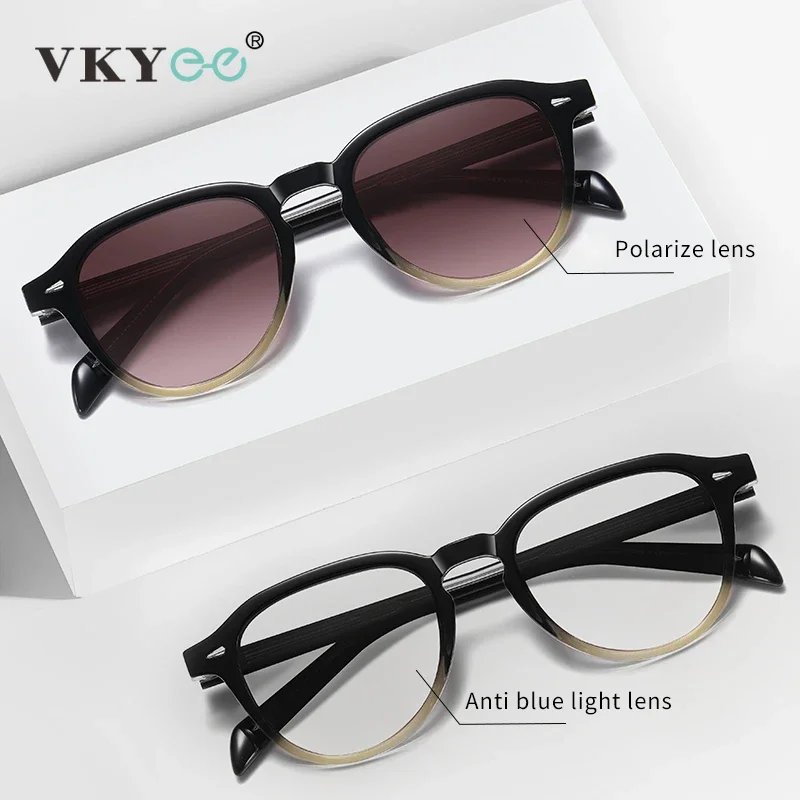 VICKY Vintage Polarised Prescription Sunglasses Women Classic Anti Blue Ray Glasses Men Myopia Prescription Photochromic Glasses