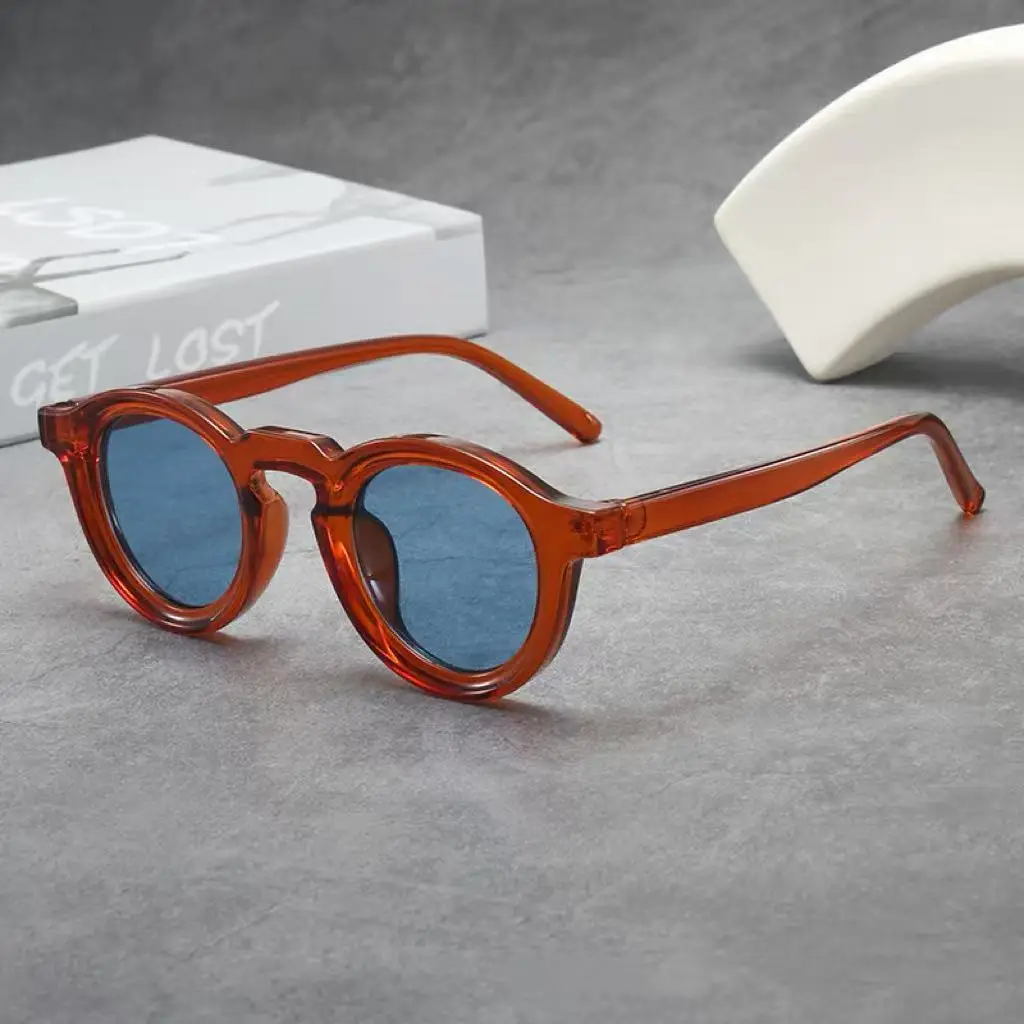 European American Vintage Small Round Sunglasses for Women, Trendy Cool Hip Hop Style Eyewear, Fashion Retro Sun Glasses