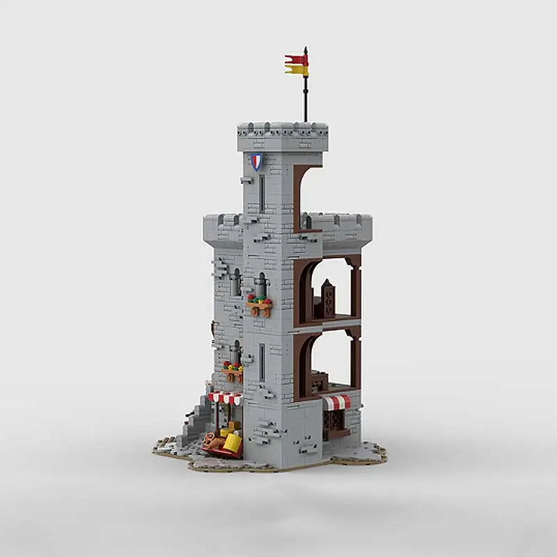 Famous Architecture Scene Medieval Trade Tower MOC Building Block DIY Assembly Toy High-Tech Bricks Puzzle Boy Birthday Gifts