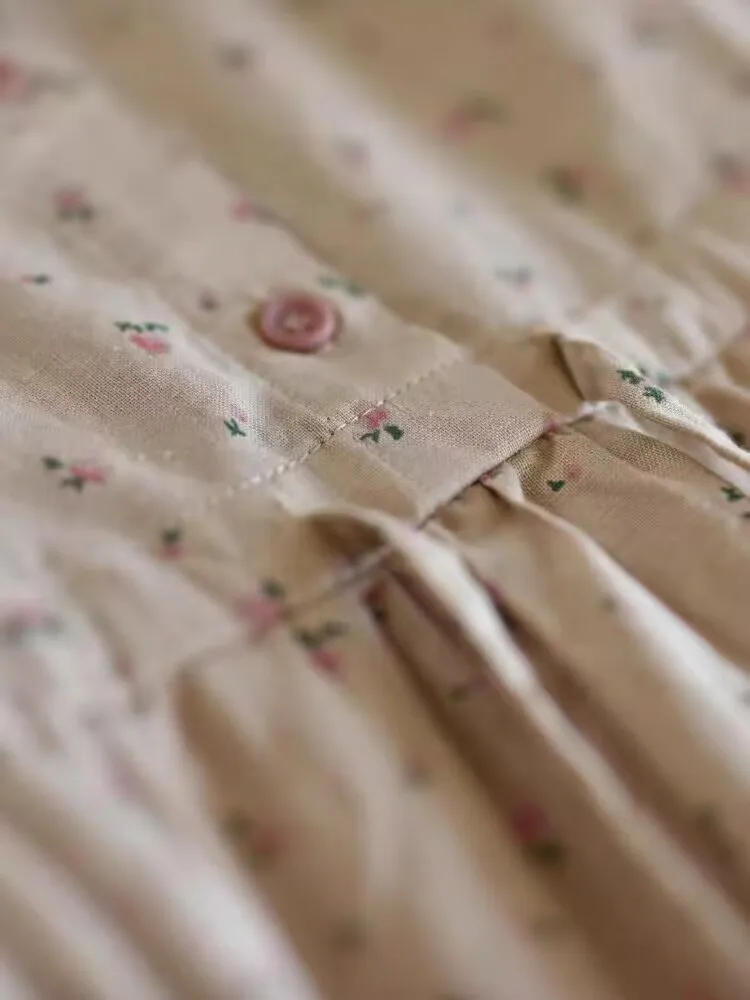 Sukienka damska na jesień 2025, elegancka, z kwiatowym nadrukiem, w stylu retro, luźna, midi, codzienna, do biura, o kroju litery A.