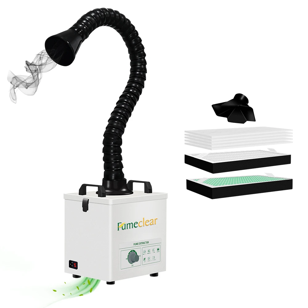 Best Price 100W Table Mini Solder  Extractor Rosin Soldering Smoke Absorber Evacuation Hepa Filter