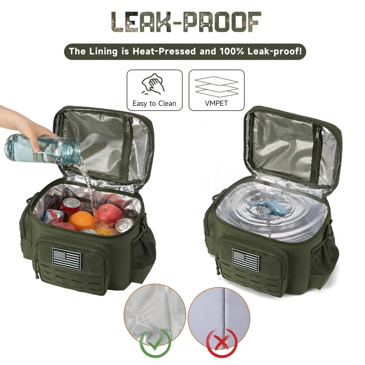 Tactical Lunch Box for Men Outdoor Heavy Duty Lunch Bag Work Leakproof Insulated Durable Thermal Cooler Bag Meal Camping Picnic image 5