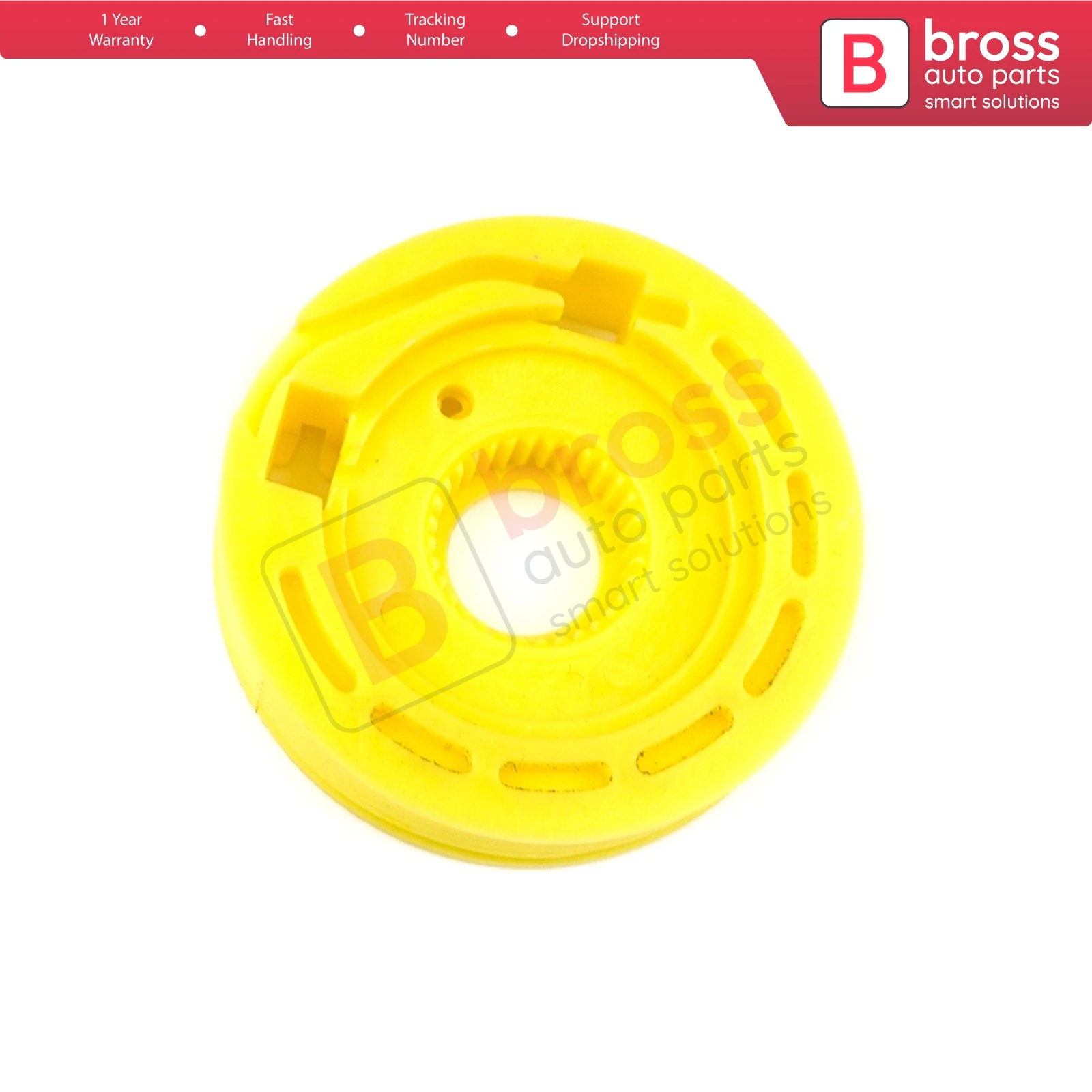 Bross Auto Parts BWR196 Power Electrical Power Window Regulator Wheel, Front yellow for BMW E39 1995-2004 Fast Shipment