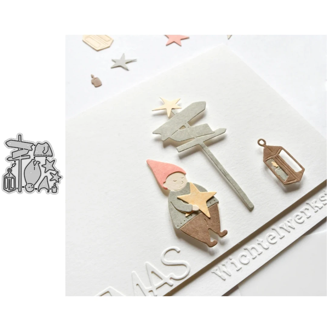 Neue Weihnachtsfigur, Anzeige, Laterne, Stern-Stanzform, für DIY-Scrapbook-Kartenherstellung, Vorlage, Prägung, Basteldekoration