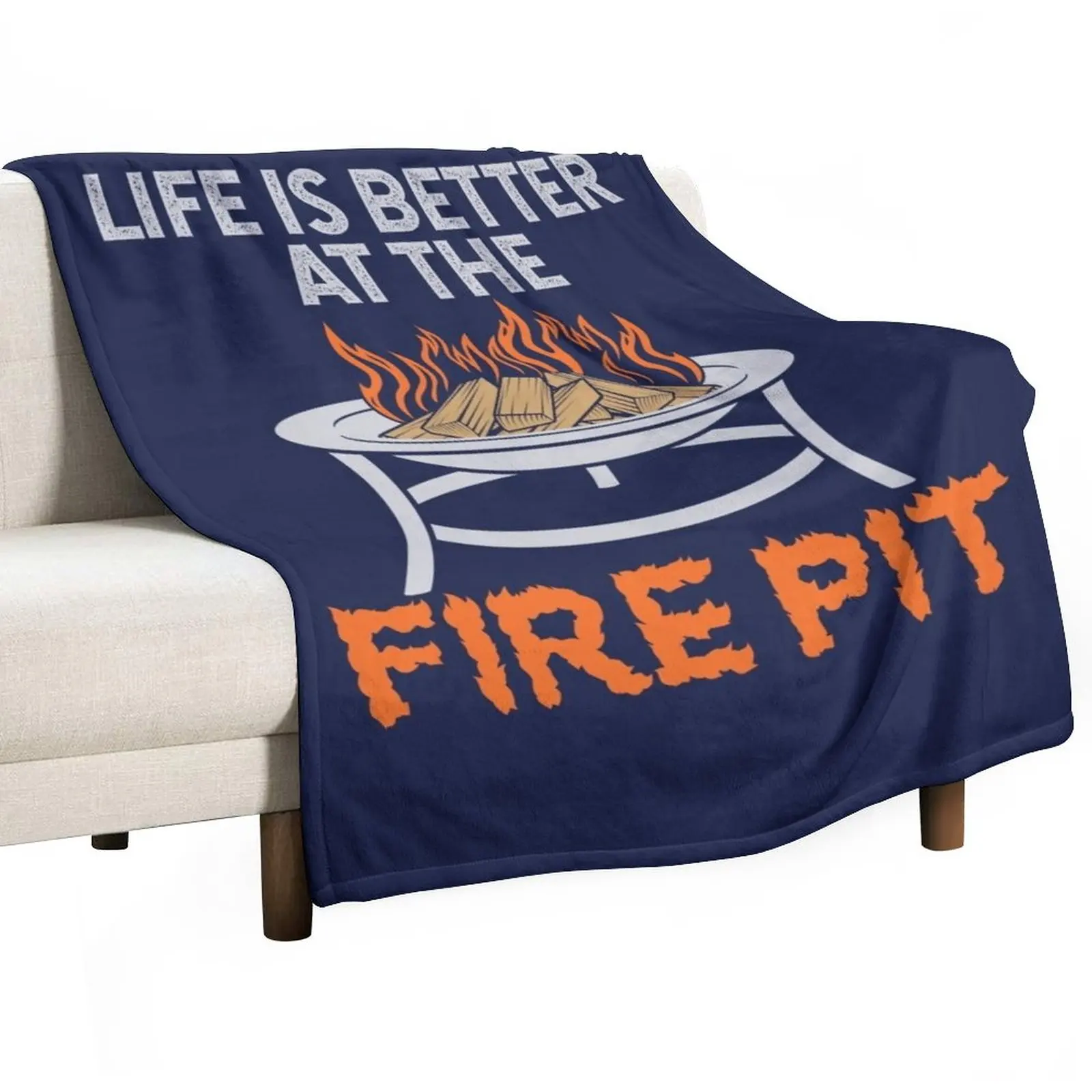 

Life Is Better At The Fire Pit Throw Blanket Fluffy Shaggy Fluffy Softs Blankets