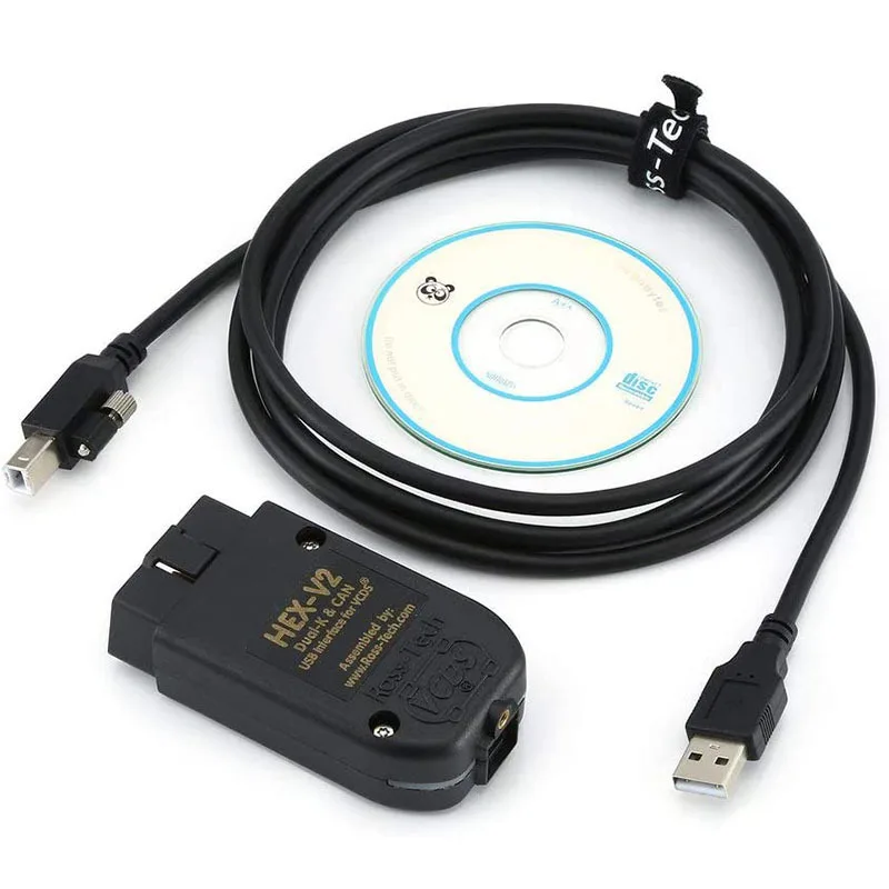 VCDS HEX-V2 OBD2 VAGCOM USB Interface VCDSCAN Diagnostic Cable Tool OBD2 Scanner V25.3 for AUDI Skoda Seat Car Accessories