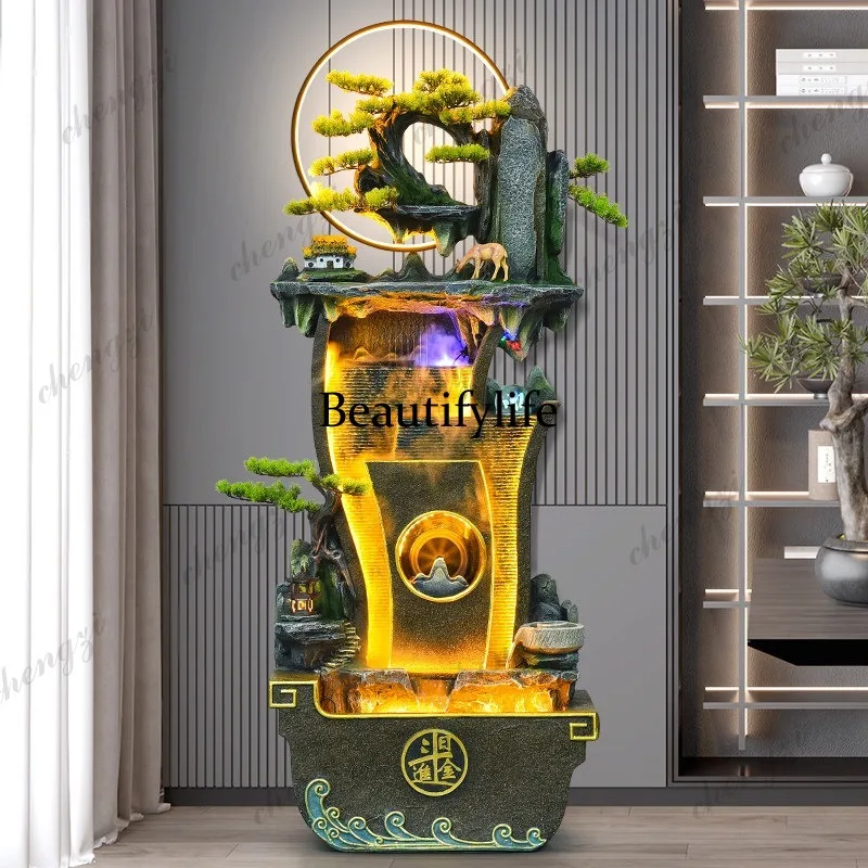 New Chinese rockery circulating water fountain lucky decoration ornament living room TV cabinet floor housewarming