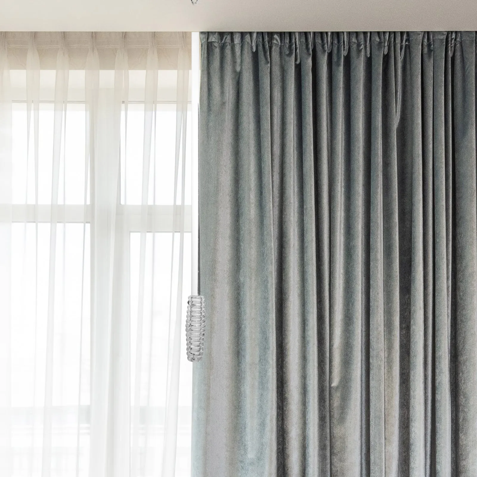 

Drapery Pull Rod Curtain Wand Venetian Blinds Long Lasting Rustproof Practical Window Opener Pole Curtain Pull Wand