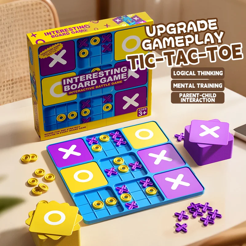 

Nine-Square Xo Tic-Tac-Toe Board Game for Boys And Girls Early Education Tabletop Logical Training Game