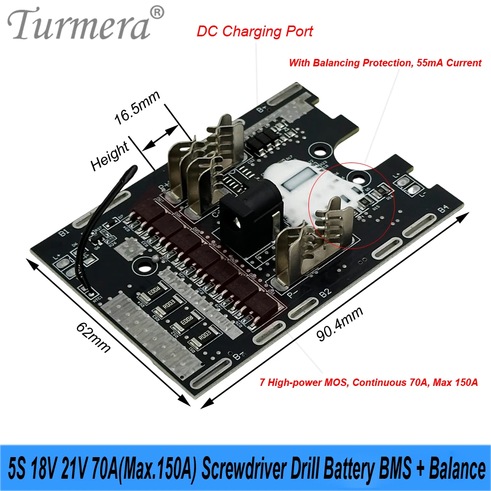 2026 New For Makita 18V 21V Screwdriver Battery Case 70A Max 150A Balance BMS  5X 10X 15X 20X 18650 Battery Holder with Nickel