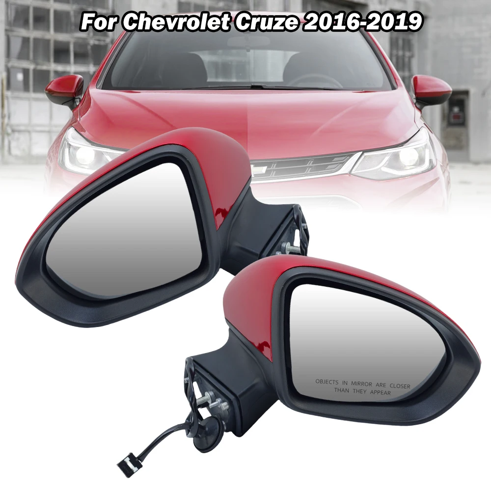 3 Wires Side Rearview Mirror Assembly For Chevrolet Cruze 2016-2019 With Wine Red Door Electrical Side Mirror Car Accessories