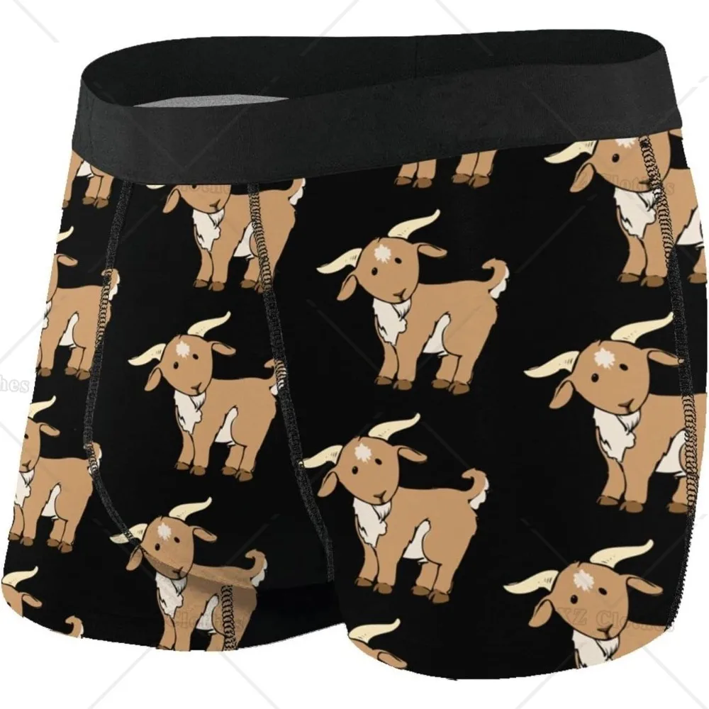 

Goat Cartoon Men's Funny Underwear Boxer Briefs Slight Elasticity Male Shorts, Novelty Stylish Gift for Men Boys