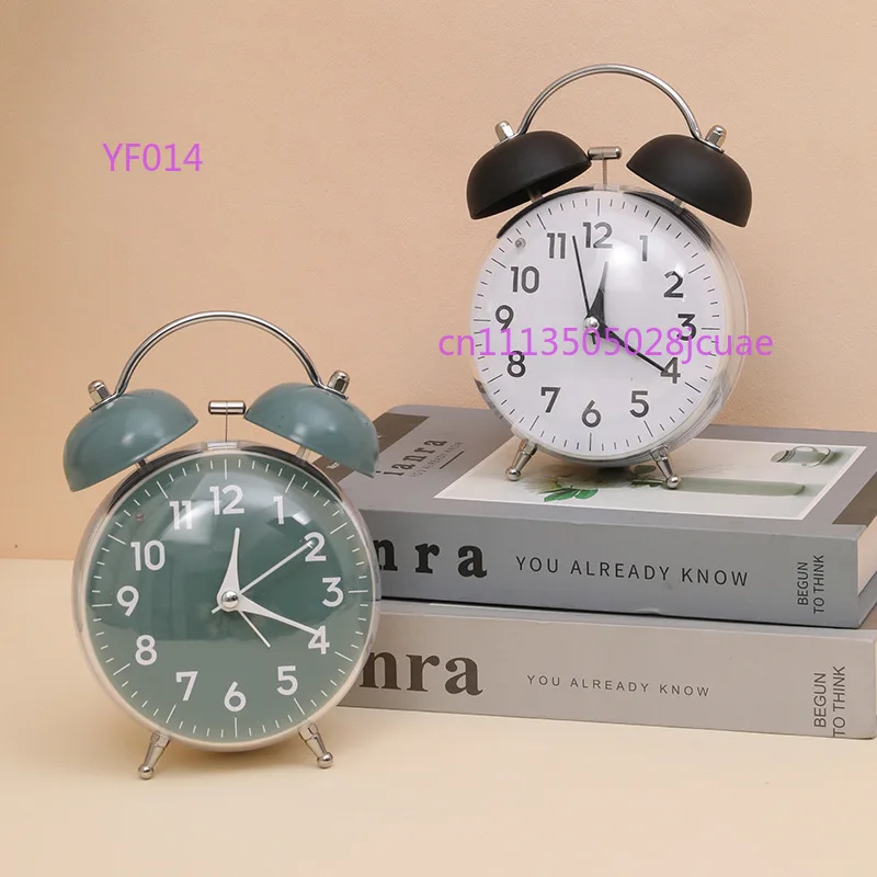 4 Inch Super Loud Twin Bell Alarm Clock Classic Silent Creative Dial Student Bedside Desk Clock GH823