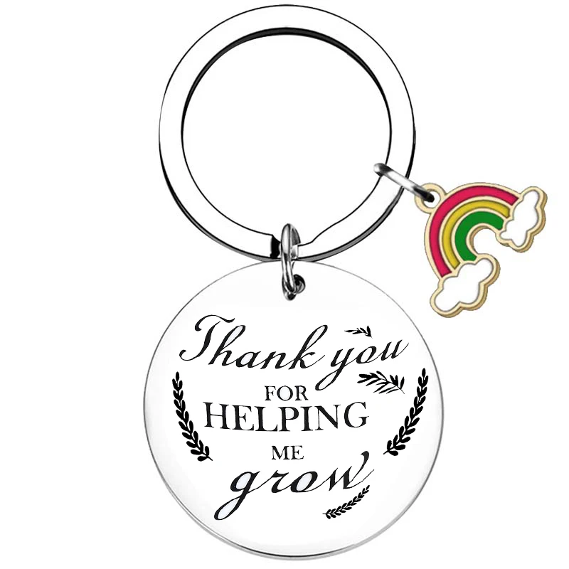 Thank You Keychain Appreciation Gift Keychain Graduation Gift for Teacher Thank You For Helping Me Grow