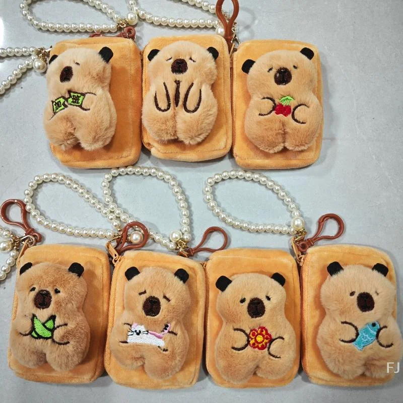 

[YU] креативный милый капибара аниме плюшевый кошелек для монет мультяшная сумка для хранения наушников мини милый чехол для мелочи денег сумка кулон