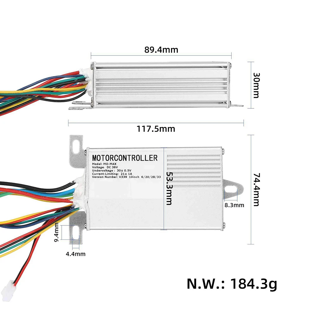 

Scooter Replacement Part Electric Scooter Controller Scooter Maintenance 21A Rated Current 36V 500W Controller Kit