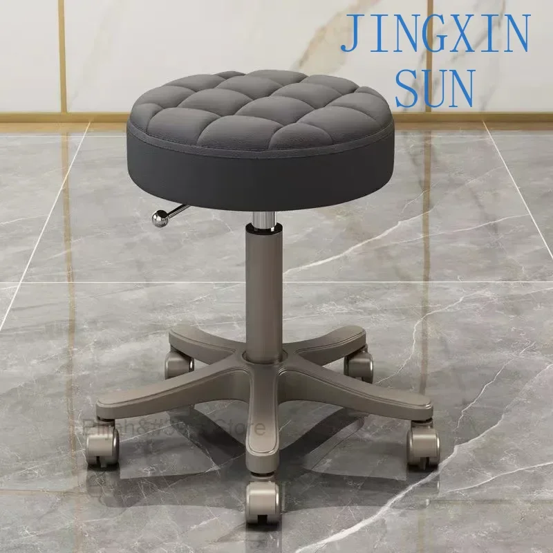 Sillas de peluquero estéticas, silla giratoria portátil profesional, ruedas de estilismo para salón de belleza, equipo de barbero Mocho Cadeira MQ50BC