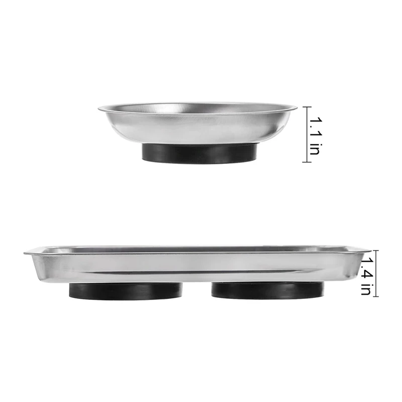 مجموعة أجزاء مغناطيسية ، فولاذ مقاوم للصدأ ، للخدمة الشاقة ، مربعة ومستديرة ، حامل صواني أدوات قوي للغاية ، 3.