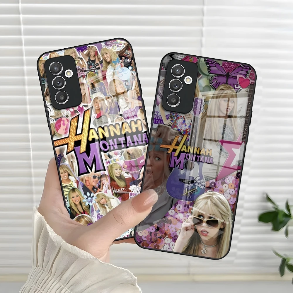 H-Hannah M-Montana Phone Case for S24 Ultra Samsung S23 S22 S20 Fe S21 Plus Galaxy A54 A34 A24 A53 Note 20 Glass Cover