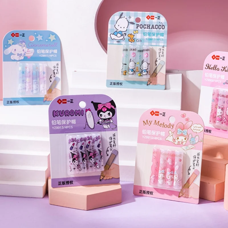 

Sanrio Kuromi Hello Kitty, 36 шт., защитная крышка для карандашей, удлинитель карандаша для учащихся начальной школы, школьная часть Aappliancnime