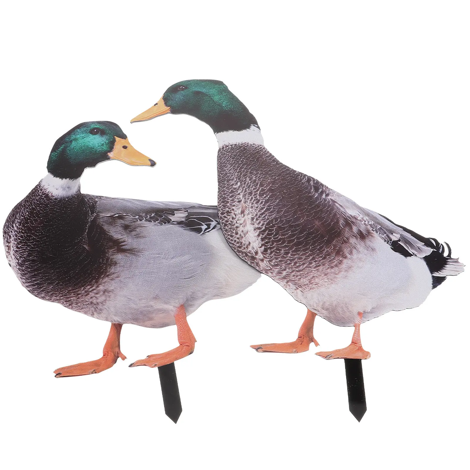 2Pcs Acrylic Duck Decorative Outdoor Garden Statue Lawn Sculpture Yard Ornament Art Sculpture Outdoor Decorative Ornament