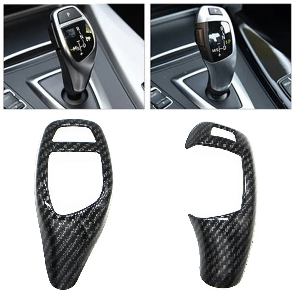 Car Carbon Fiber Texture Gear Shift Panel Frame Gear Knob Cover Head Trim for BMW F30 F10 F15 F07 F20 F21 F22 F32 F34 F35 5GT