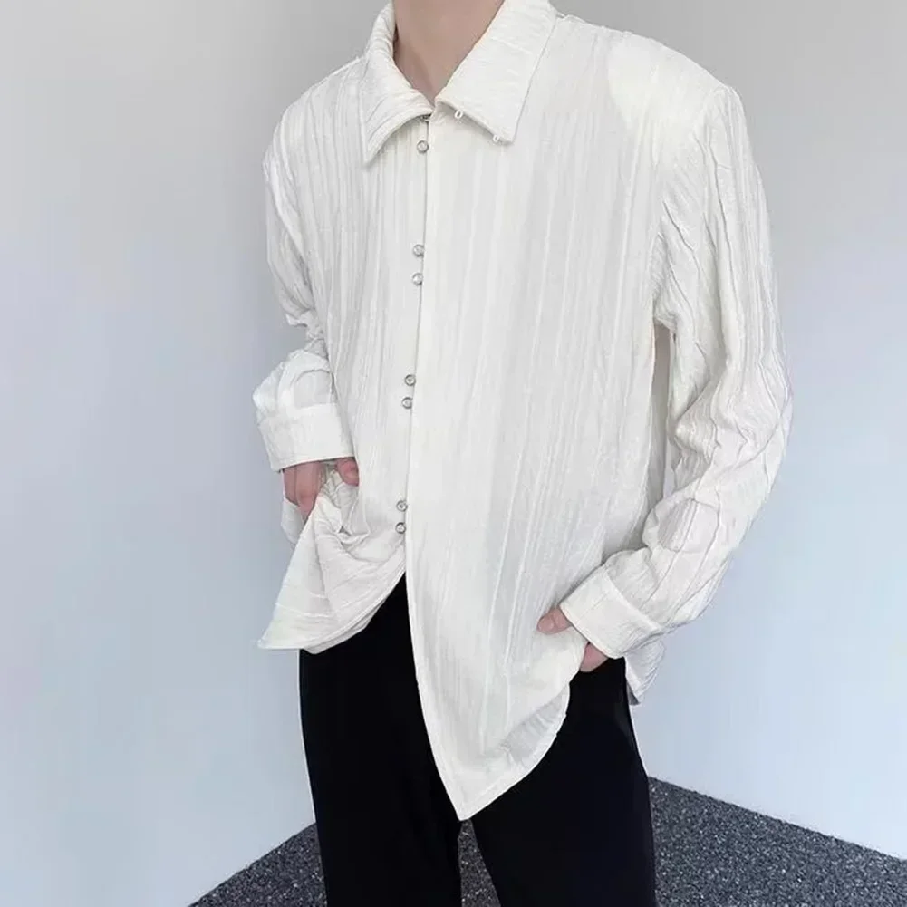 

2XL Loose Trendy Shirt Button Down Versatile Shirt Button Down Long Sleeve Shirt Brand New Condition Home And Daily Wear