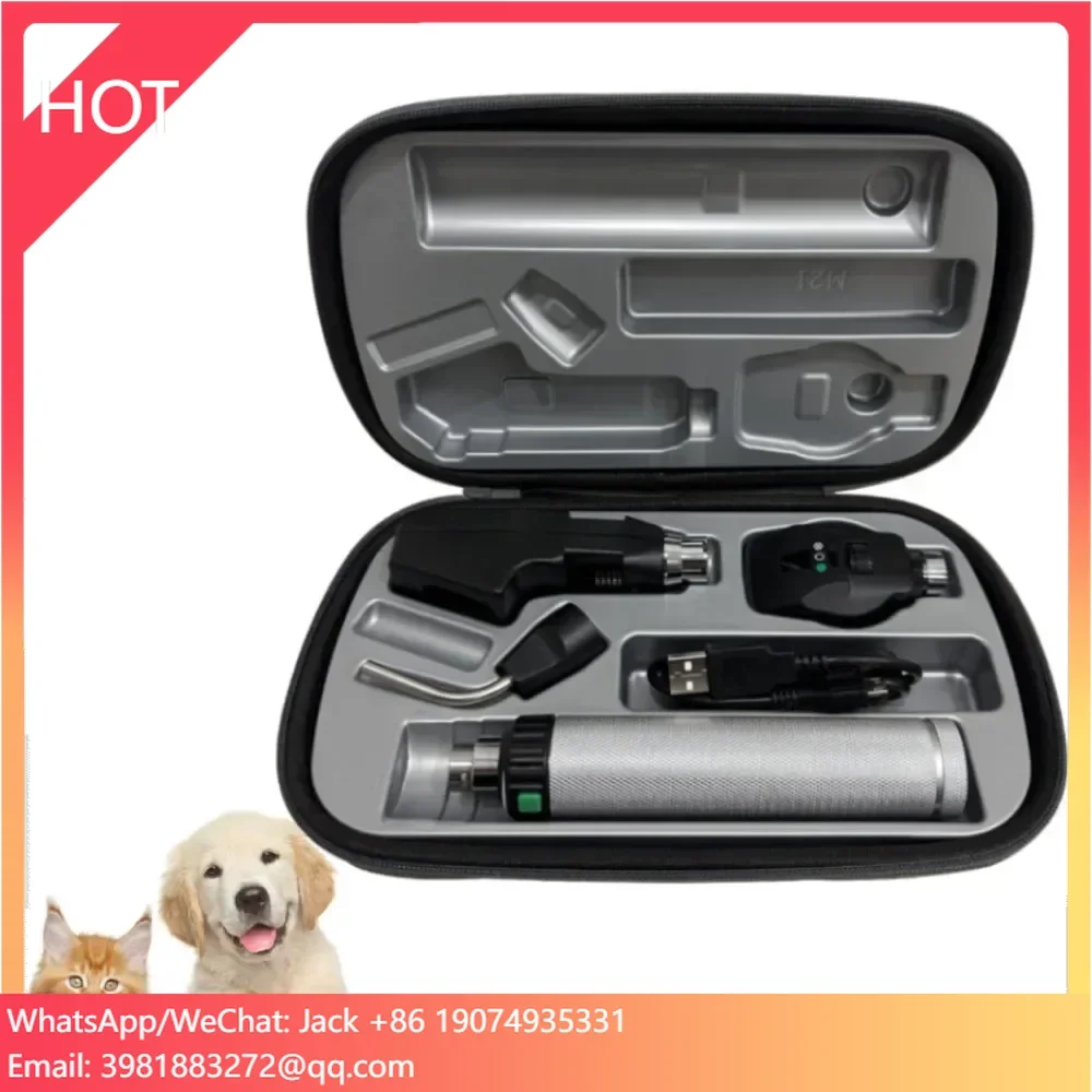 معدات طب العيون البيطرية القابلة لإعادة الشحن مجموعة منظار العين المباشر