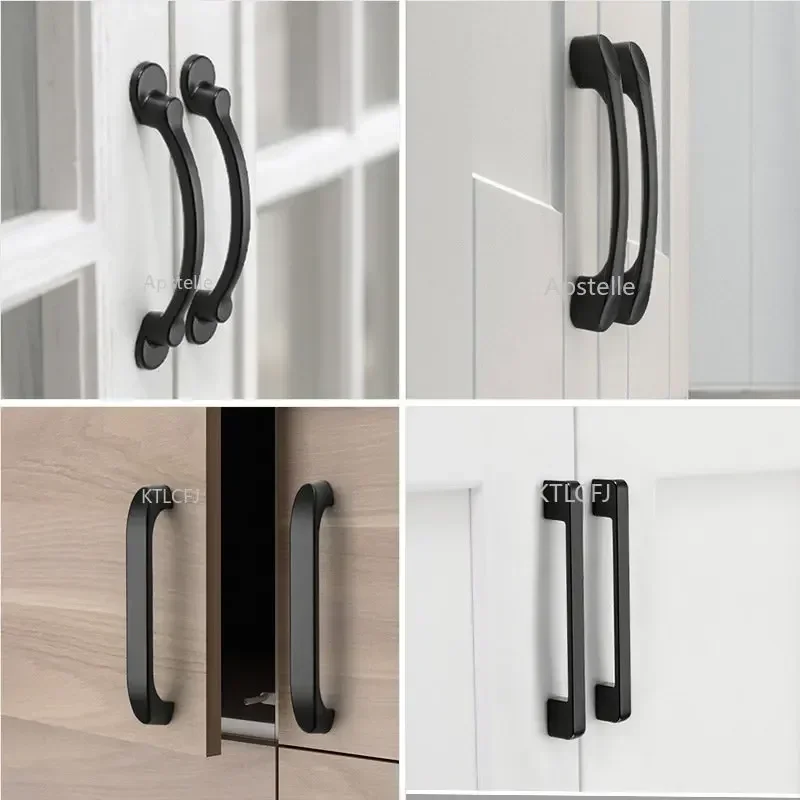 Schwarze Schrankgriffe im amerikanischen Stil, Küchenschrank-Türgriffe, Schubladenknöpfe, modische Möbelgriffe, Hardware