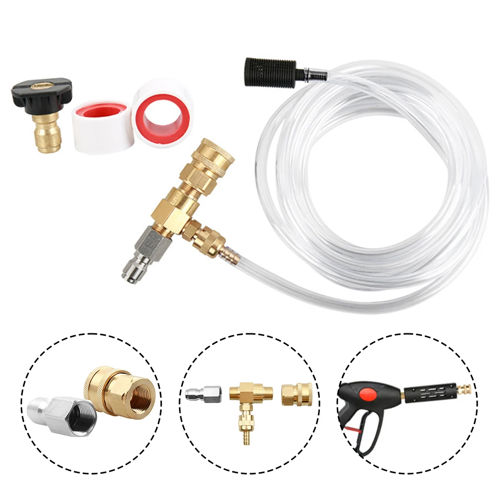 

Downstream Injector For Pressure Washer Adjustable Water Flow With Control Metering Valve Quick Connect For 38 Inch Plug