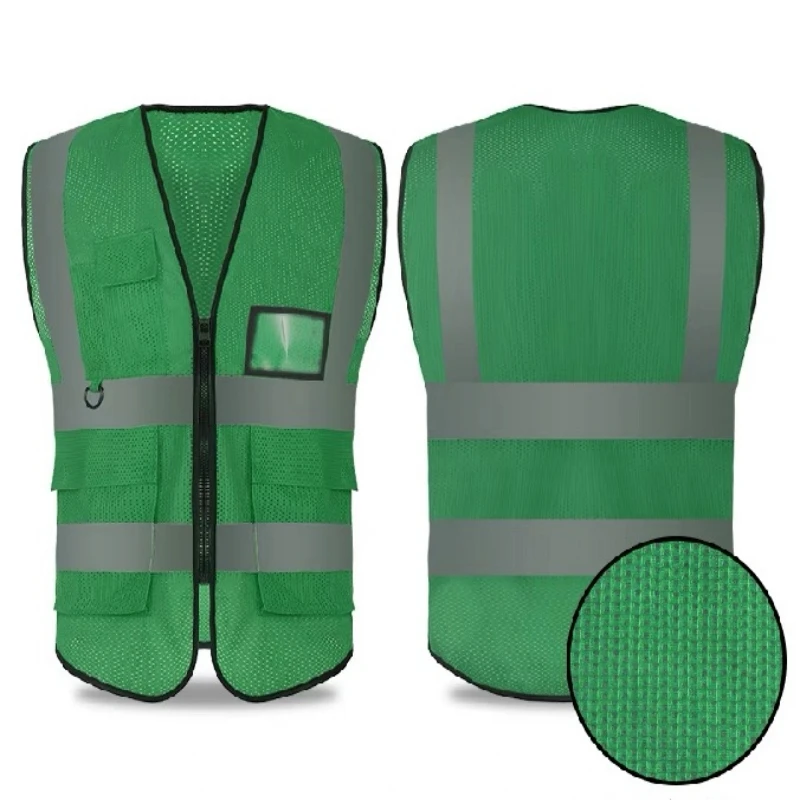 Hi Vis VIZ Excutive Vest High Visibility Reflective Mesh Vest Multi-pocket Safety Vest With Reflective Stripes Mens Summer Vestl