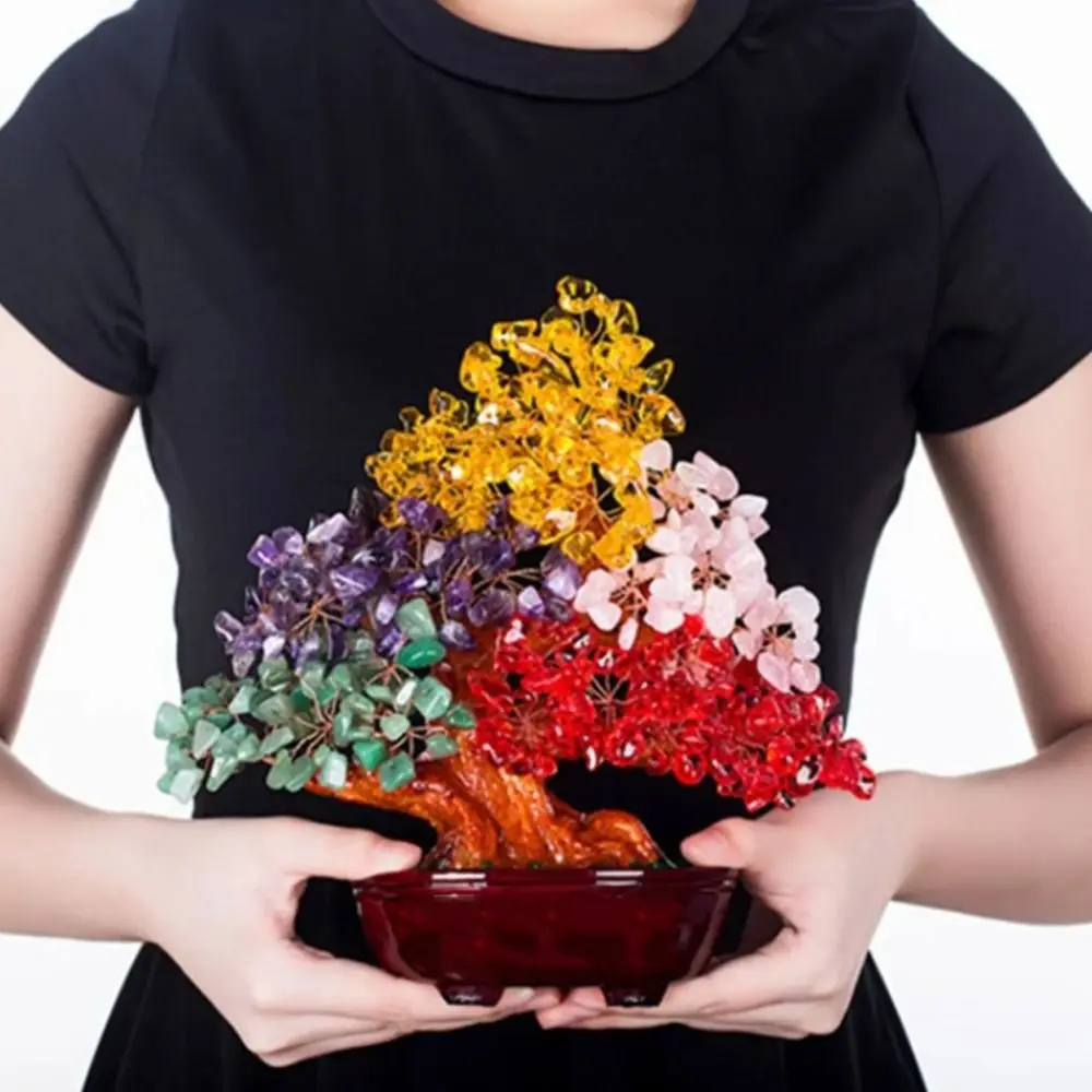 

Prosperity 18cm Lucky Money Tree Tabletop Decor Artificial Feng Shui Tree Ornaments Statue Fortune Tree Bonsai Office