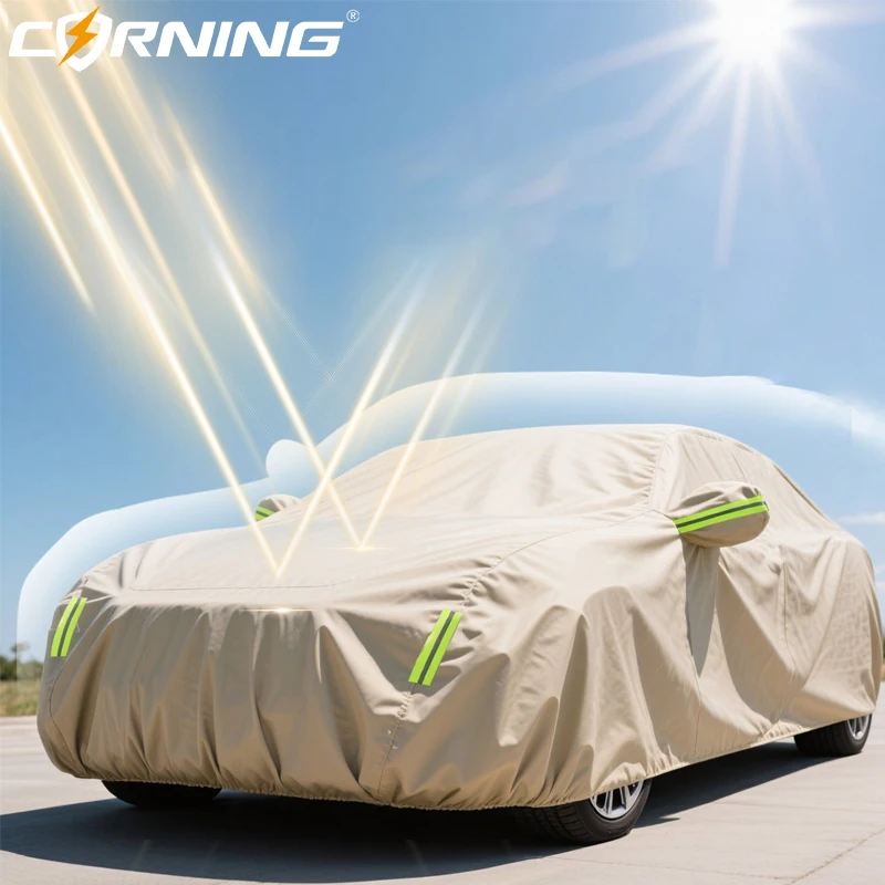 Autoabdeckung wasserdicht, UV-beständig, schneesicher, Allwetterschutz, Seitentür-Design, passgenau für SUV, Schrägheck, Limousine – Detail 5