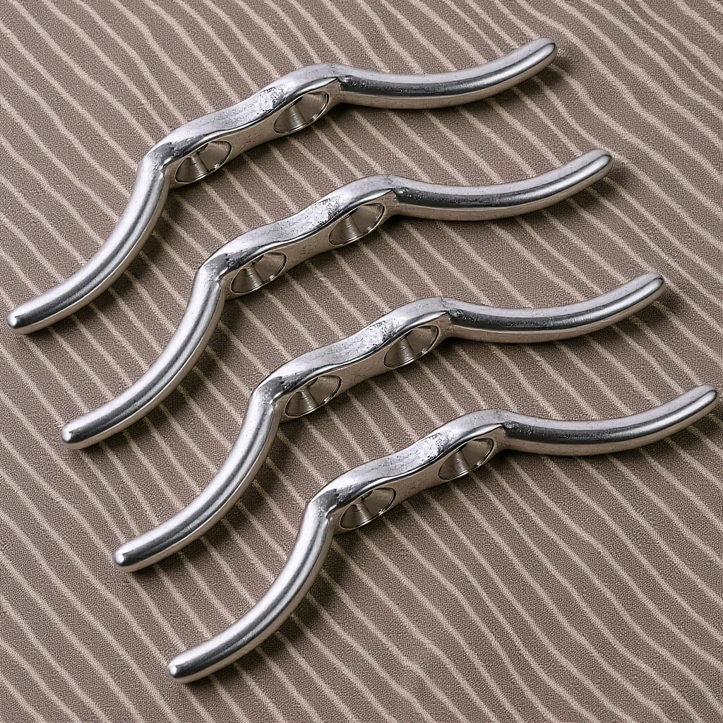 

4Pcs Window Blind Cord Cleats Stainless Steel Blind Cord Holder Curtain Rope Cleat Safety Clips for Roman Roller Vertical Shades