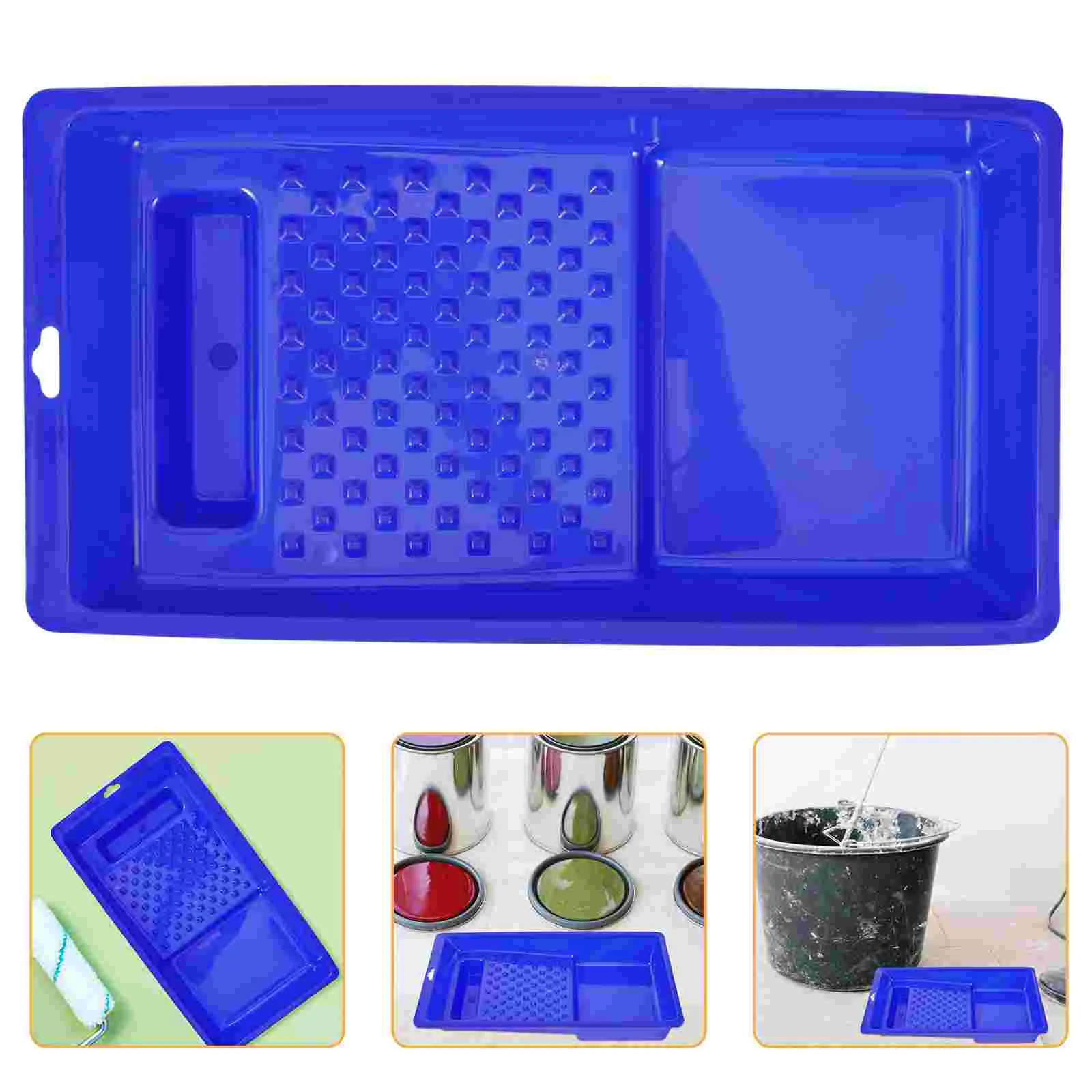 Palette de peinture mixte pour la décoration, rouleau en plastique, outils de couleurs, support de pinceau, stockage bleu