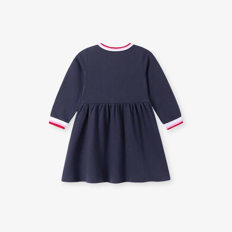 Little maven 2026 Autumn New Children's Clothing Kids Clothes Cotton Baby Girls Cartoon Strawberry Long Sleeves Dresses
