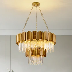 Nordic Luxury Living Room Crystal Chandeliers Modern Minimalist Restaurant Bedroom LED Pendant Lamps Indoor Decorative Lighting