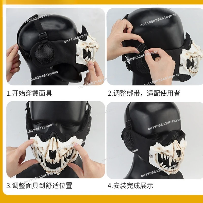 Fangs Mask Ear Protection Outdoor Riding Mask Halloween Funny Cover Protective Gear