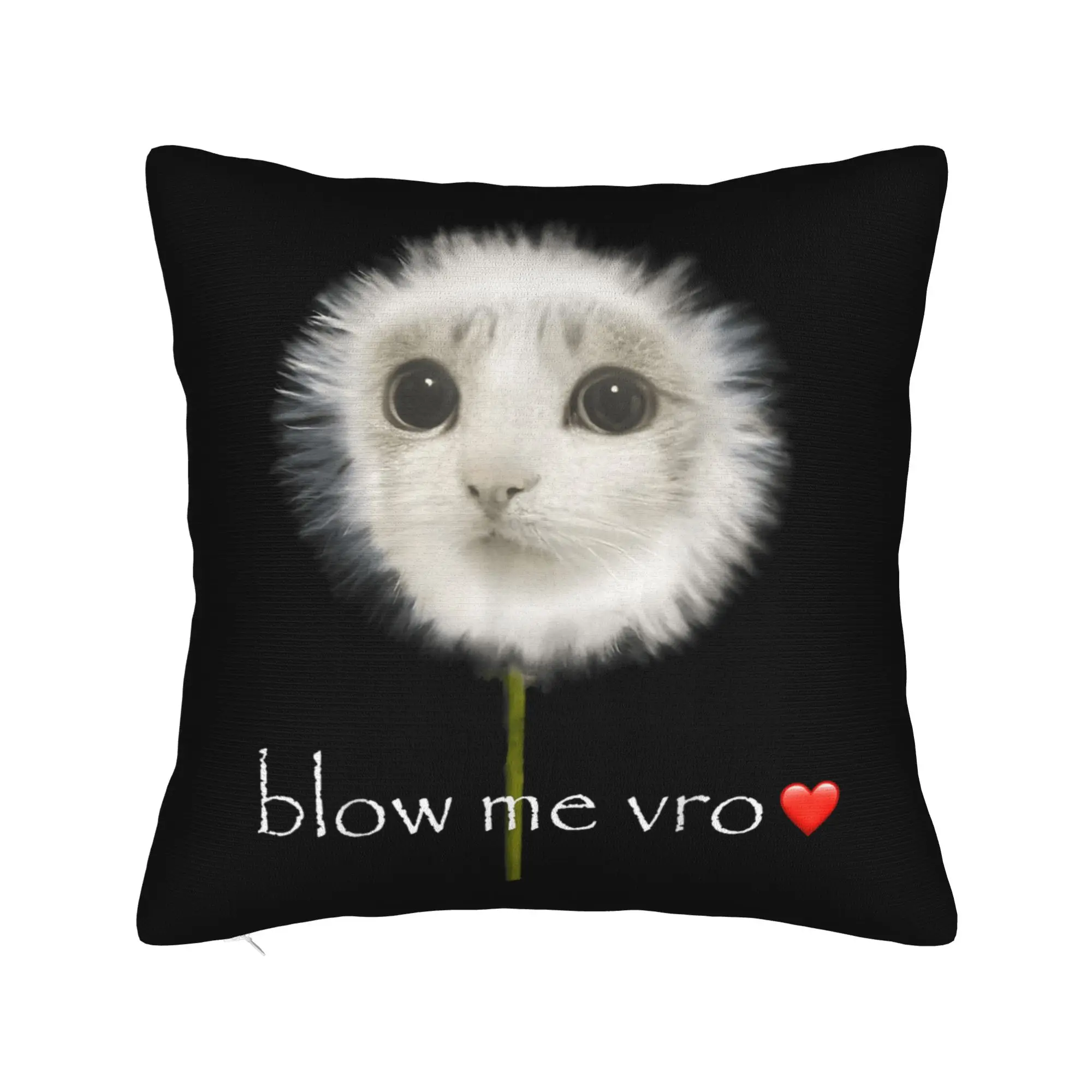 Blow Me Dandelion Meowl Cat Owl Meme Pillowcase Printed Cushion Cover Decoration  Throw Pillow Case Cover Chair Drop Shipping