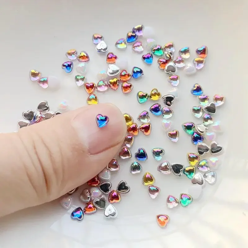 Glinsterende AB kleur Hart sieraden accessoires Steentjes Maken Plakboek ambachten Nail Art Design accessoires aanbod 200 stks/partij