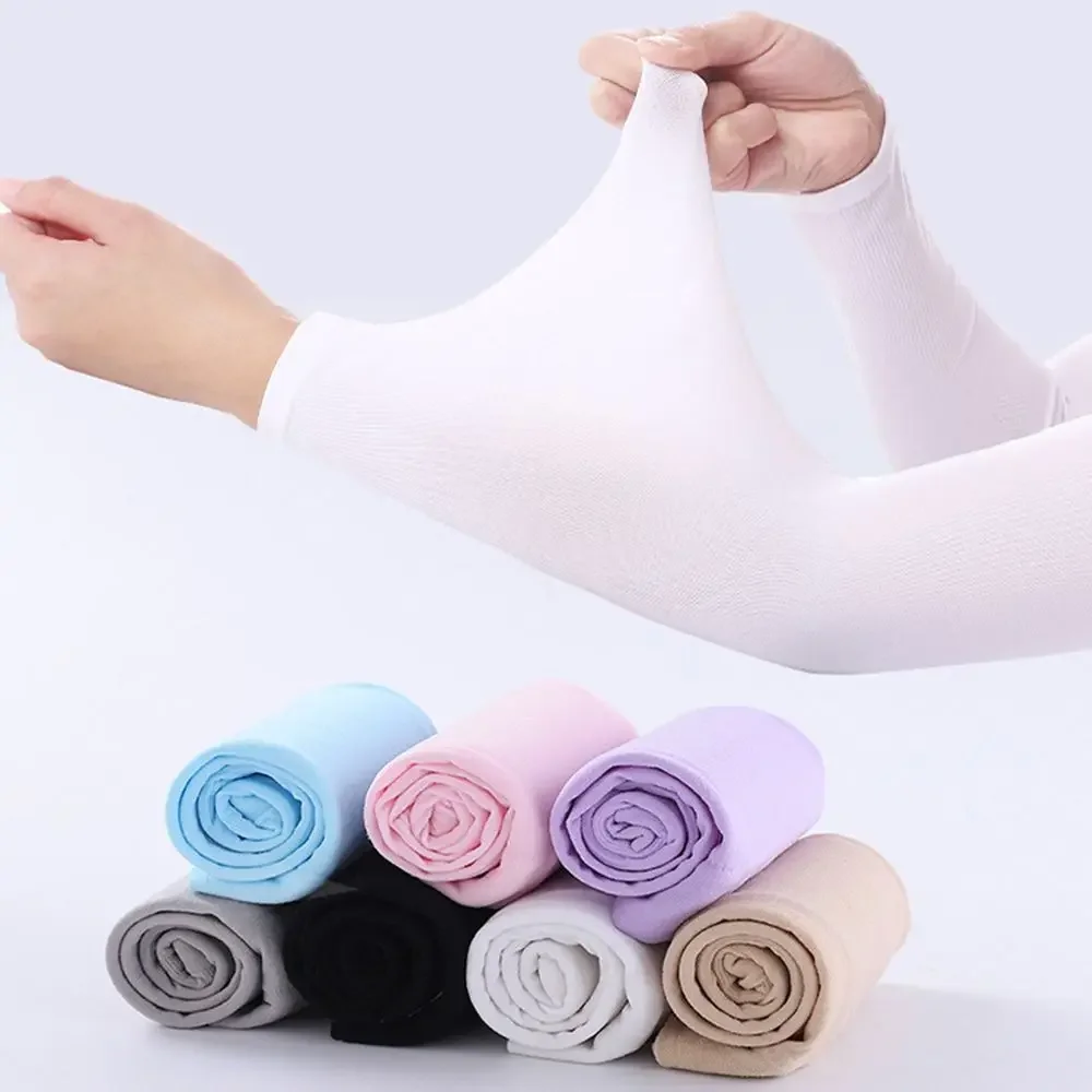Mangas de hielo de 2 piezas, calentadores de brazo, deportes, protección solar UV, cubierta de mano, calentador de refrigeración para correr, pesca,