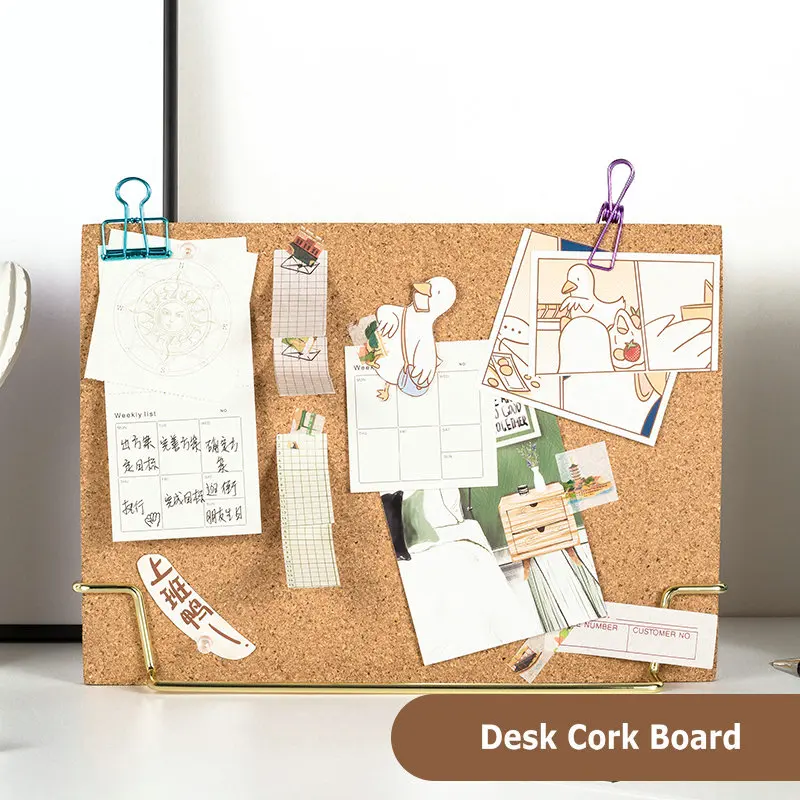 Office Cork Board 20*30cm Desk Standing Memo Board Softwood Note Message Board