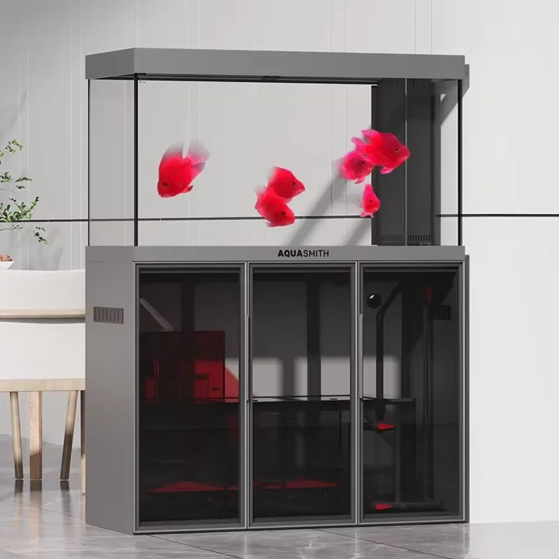 100 Gallon Ultra-Clear Glass Rectangular Fish Tank with Bottom Filter Quiet Drainage Aquarium for Goldfish Eco-Friendly