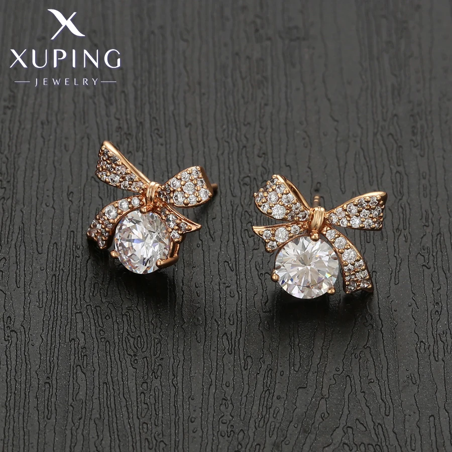 Xuping Jewelry Neu eingetroffen: Knotenförmiges goldfarbenes Ohrstecker- und Halsketten-Set für Damen, Party- und Geburtstagsgeschenk X001237881 – Detail 16