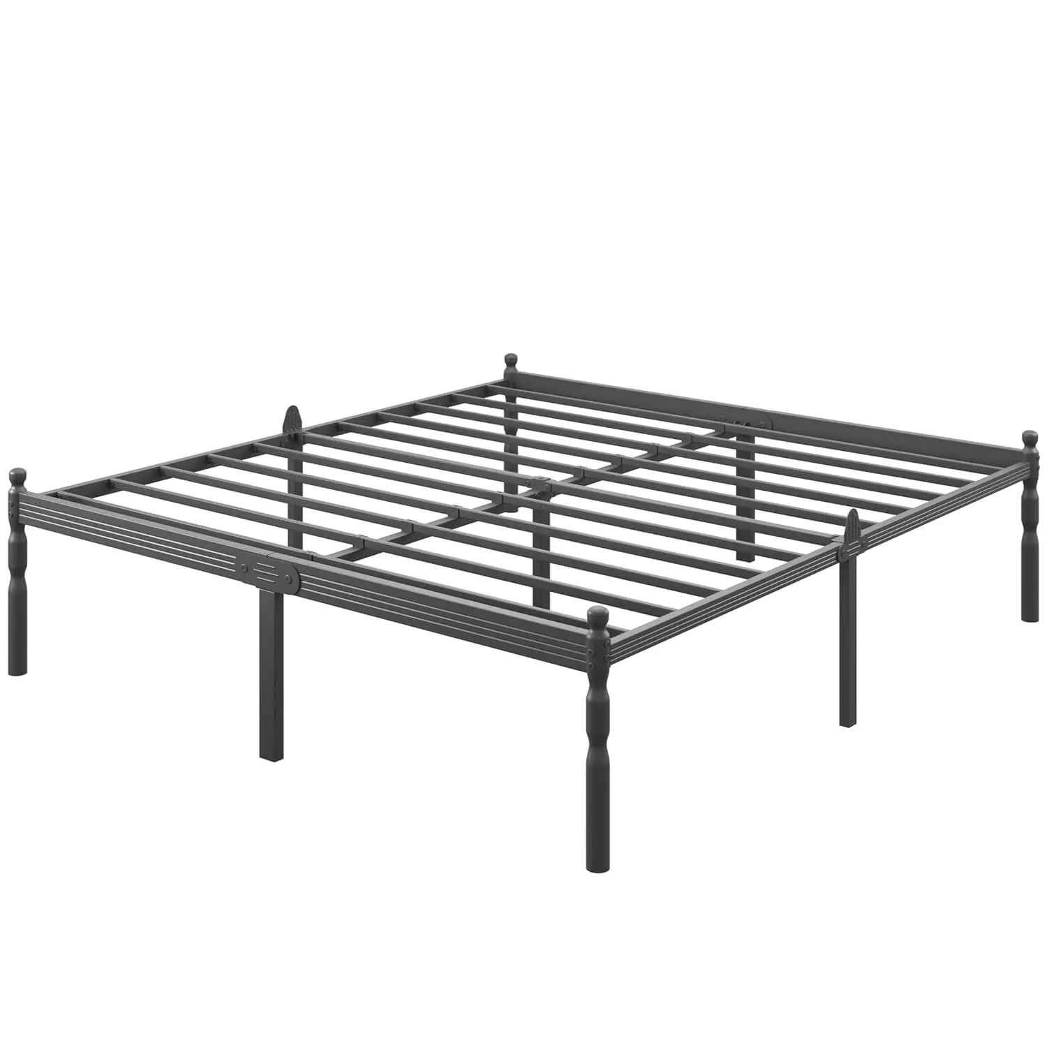 

18 Inch King Bed Frame, Heavy Duty Metal Platform with Anti-Slip Design to Prevent Mattress Sliding, Storage Space,, Customized