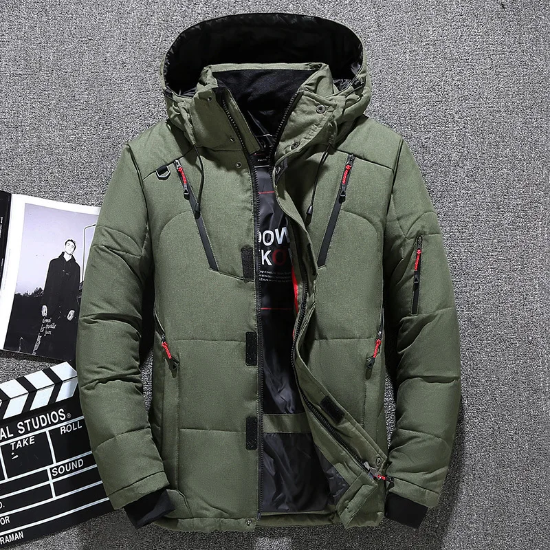 New Down Jacket Men's Winter Casual Sports Thickened Standing Collar Hood